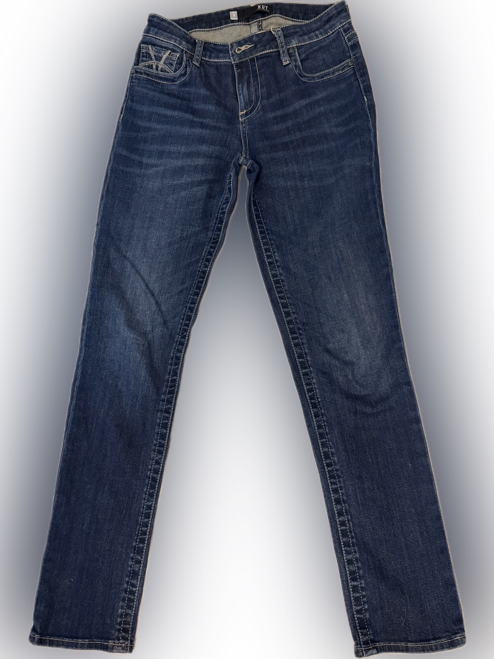 Kut from the Kloth Women's Straight Leg Jeans in Dark Blue